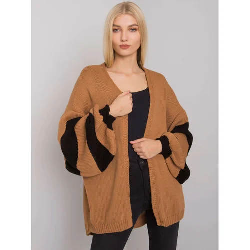 Fashionhunters Camel and black women's sweater