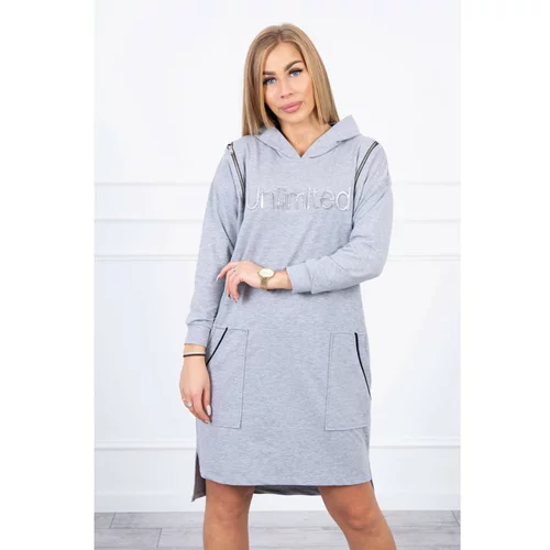 Kesi Dress with the inscription unlimited gray