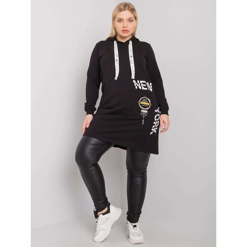 Fashion Hunters Black cotton tunic size plus Cene