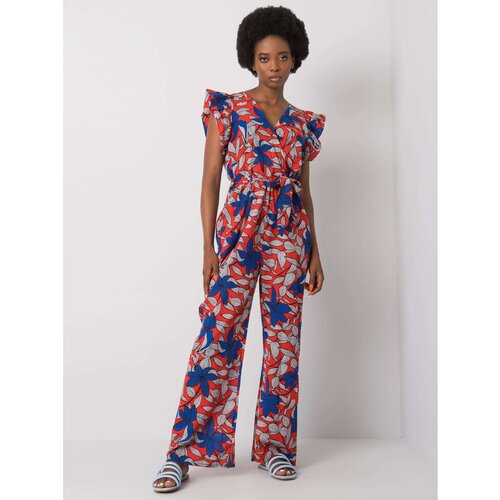 Fashion Hunters Women&amp;#039;s overalls with a red pattern Slike