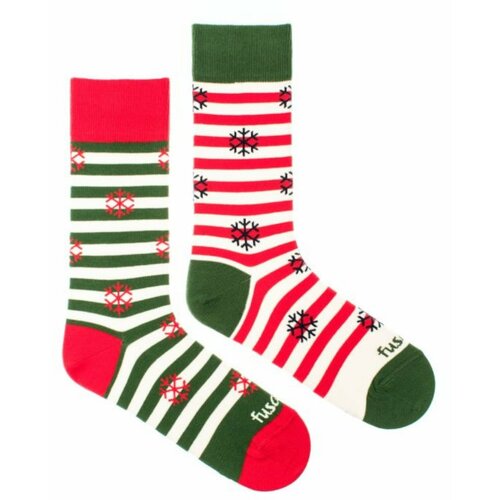 Fusakle Božićne čarape sa crveno-zelenim uzorcima u snijegu bela | zelena | crvena Cene