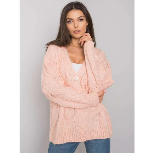 Fashion Hunters RUE PARIS Light pink knitted sweater with pigtails