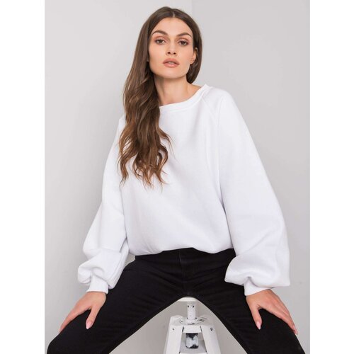 Fashion Hunters RUE PARIS Smooth white sweatshirt Slike