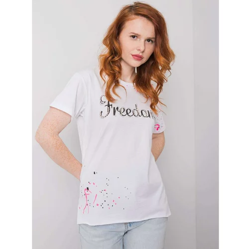 Fashion Hunters Women's white T-shirt with the inscription