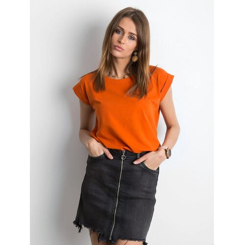 Fashion Hunters Obična ženska majica, tamno narančasto crna | smeđa | narandžasta pink Cene