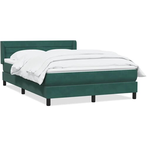 vidaXL Box spring postelja z vzmetnico temno zelena 160x220 cm žamet, (21792794) Cene