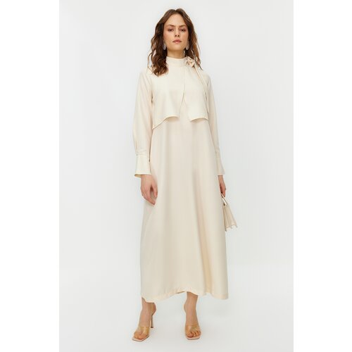 Trendyol Stone Collar Tie Detail Woven Dress Slike