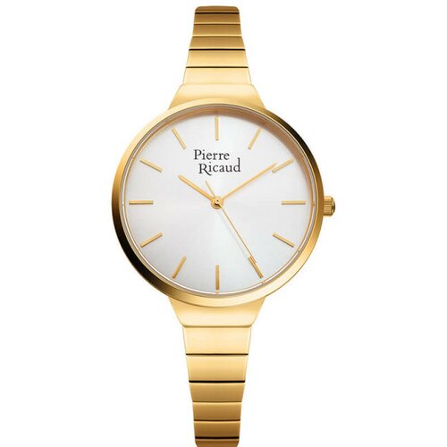 Pierre Ricaud ženski quartz index beli zlatni modni ručni sat sa zlatnim metalnim kaišem Slike