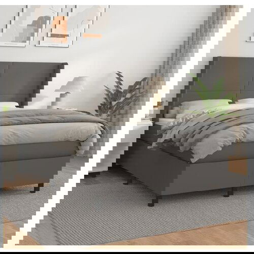 vidaXL Krevet s oprugama i madracem sivi 140x190 cm od umjetne kože Cijene