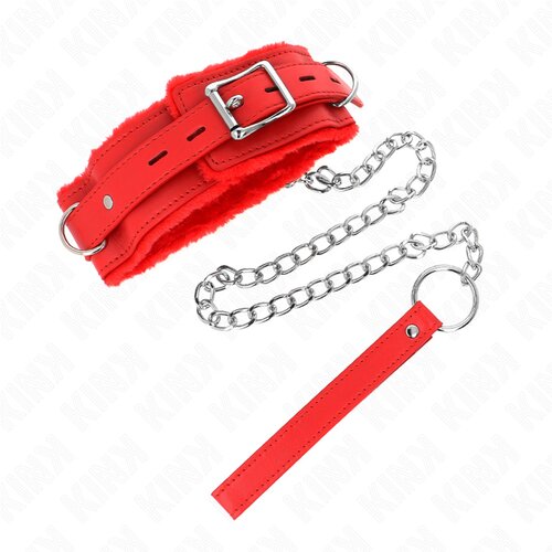 Kink Collar with Leash Red Slike