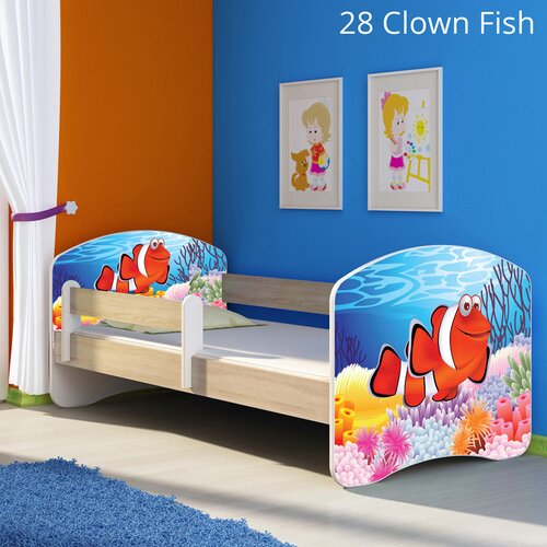  Otroška postelja ACMA z motivom, stranska sonoma 160x80 cm 28 Clown Fish Cene