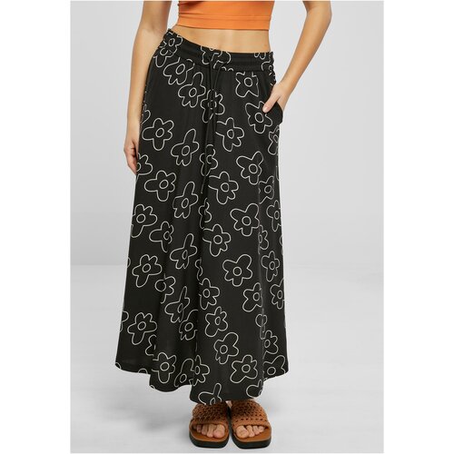 UC Ladies Women's viscose midi skirt blackflower Slike