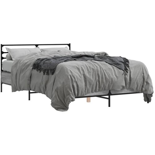 Maison Chic Posteljni okvir - Dvoposteljna postelja - Zakonska postelja siva sonoma 135x190 cm inženirski les in kovina-J15186, (21766181) Cene
