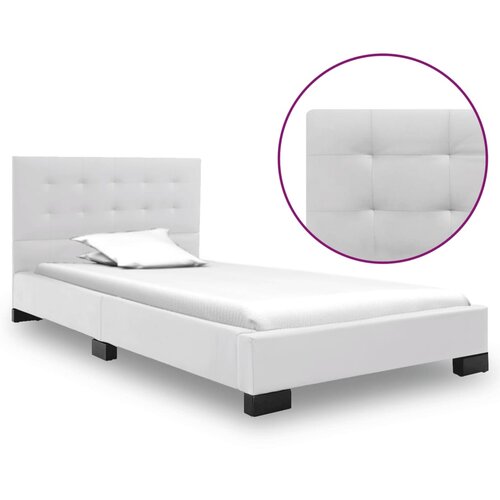  Posteljni okvir iz belega umetnega usnja 120x200 cm Slike
