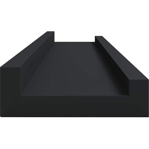  Zidne police za fotografije 2 kom crne 60 x 9 x 3 cm MDF Slike