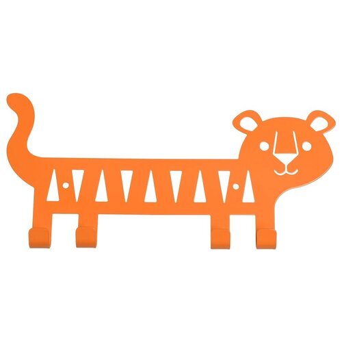 Rex London Oranžen kovinski stenski otroški obešalnik Tiger – Cene