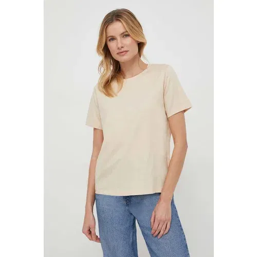 Calvin Klein Pamučna majica za žene, boja: bež