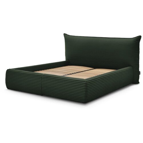 Bobochic Paris Temno zelena oblazinjena zakonska postelja s prostorom za shranjevanje z letvenim dnom 180x200 cm Jade – Cene