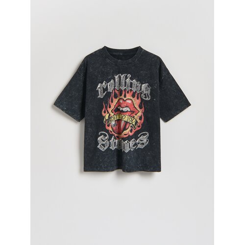 Reserved Majica kratkih rukava s printom The Rolling Stones - crno Cijene