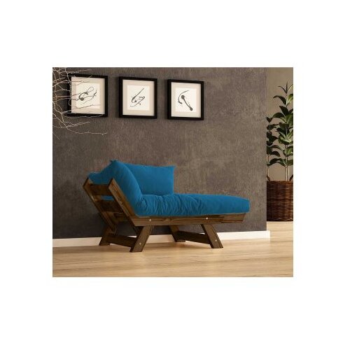 Hanah home vrtna sofa s jednim sjedi&amp;scaron;tem i jastukom, boja oraha i plave boje Slike