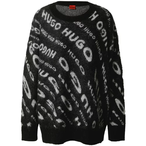 Hugo Širok pulover 'Sidimmer' pegasto siva / črna