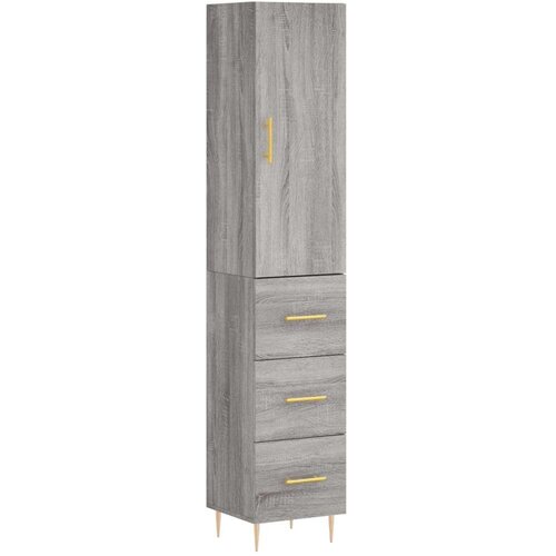 VidaXL Visoka komoda siva sonome 34 5x34x180 cm od konstruiranog drva Slike