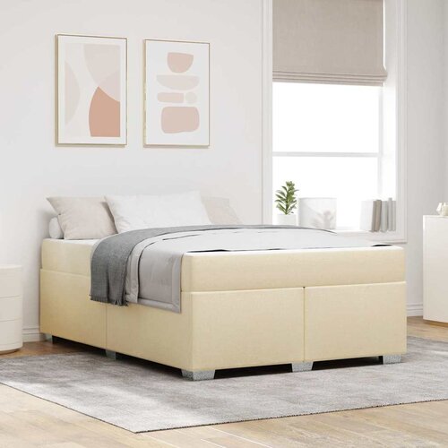 vidaXL Krevetna konstrukcija Ostalo Krema 140 x 200 cm tkanina Cijene