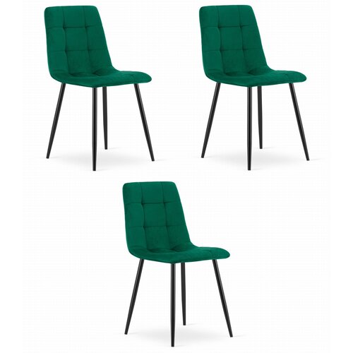 Brandless Stol KARA - temno zelen žamet x 3, (22030515) Slike