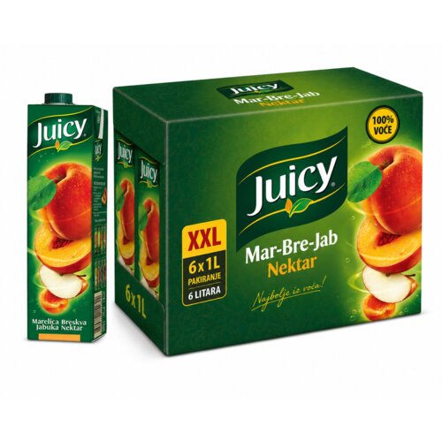 Juicy marelica breskva jabuka nektar, 6 x 1 l XXL Cene