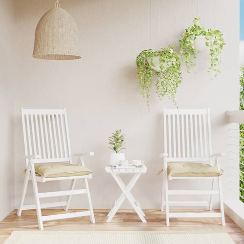VidaXL Jastuci za stolice 2 kom bež 40 x 40 x 7 cm od tkanine Oxford Slike
