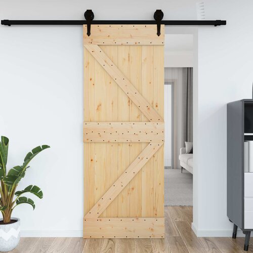  Vrata NARVIK Prirodna 85 x 210 cm Čvrsta borovina Slike