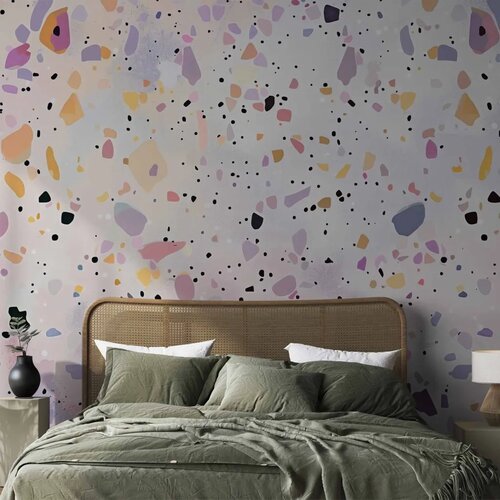  Foto tapeta - Terrazzo in Confetti Style Violet-Pink Colorful Pattern 450x315 Premium Slike