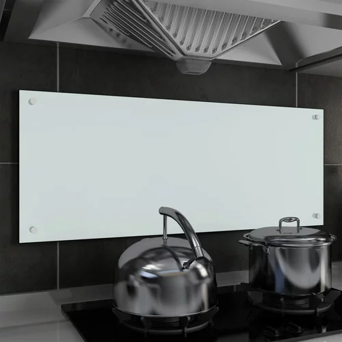 vidaXL Kuhinjska zascitna obloga bela 100x40 cm kaljeno steklo