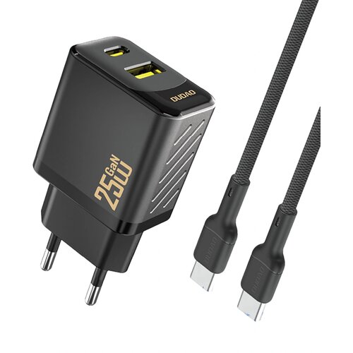 Dudao PD QC 25W GAN STENSKI POLNILEC ZA IPHONE 11 12 13 14 Z USB-C KABLOM, (5000262093) Cene