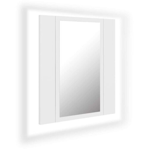 VidaXL LED kopalni&amp;scaron;ka omarica z ogledalom bela 40x12x45 cm Slike