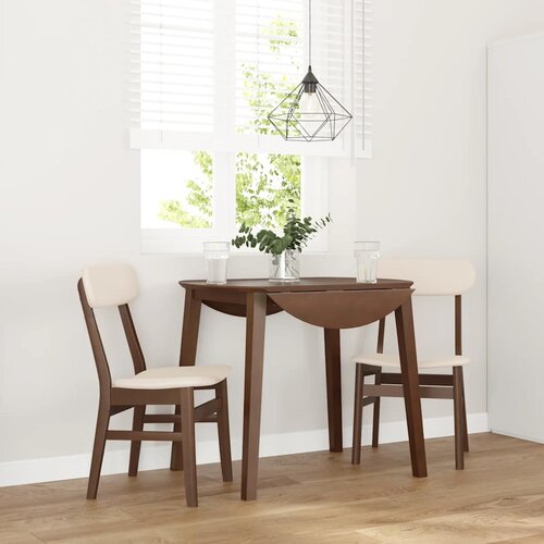 vidaXL Jedilni stoli z blazinami 2 kosa Brown Solid Wood Rubber Cene