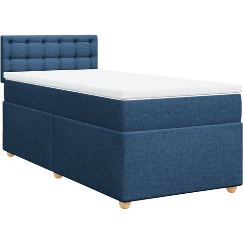vidaXL Box spring postelja z vzmetnico modra 100x200 cm blago, (21291753) Cene