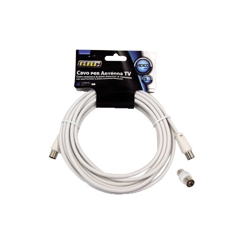 Gbc antenski kabel + 9.5mm m/m adapter, bijeli, 5.0m Slike
