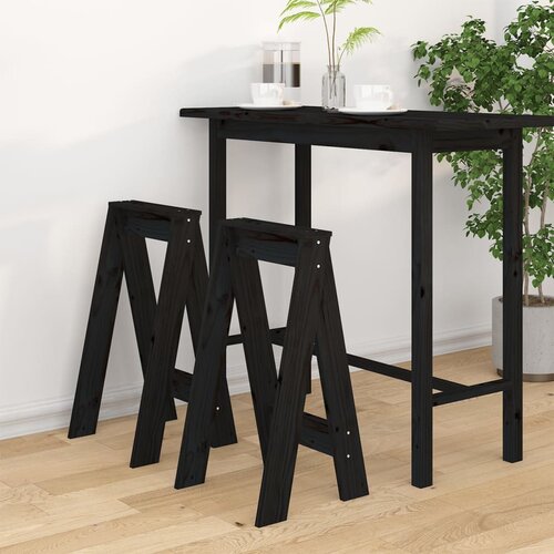  Stolci 2 kom crni 40 x 40 x 75 cm od masivne borovine Cijene