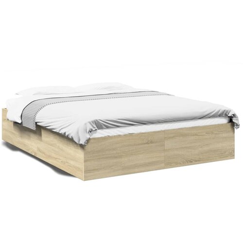 VidaXL Okvir za krevet boja hrasta 150x200 cm konstruirano drvo Slike