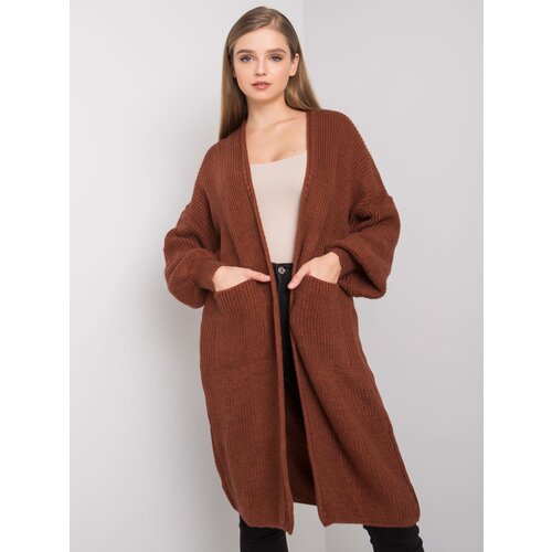 Fashion Hunters RUE PARIS Women's brown cape with wool Cene