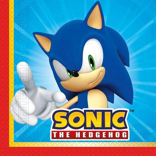 Procos Sonic jež Sonic set papirnatih salveta &amp;ndash; 2 sloja, 33x33 cm, 20 komada Slike