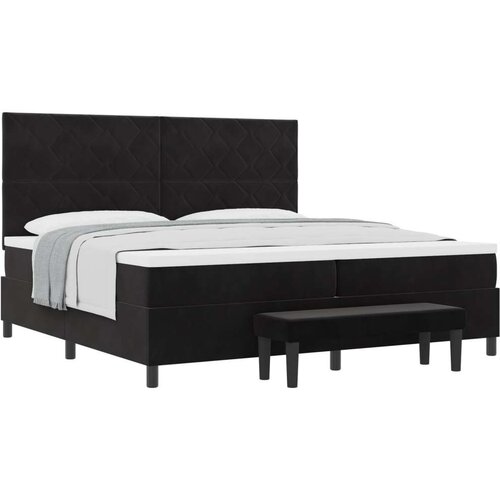  Postelja z vzmetnico z vzmetnico Črna 200 x 200 cm Žamet, (5000128372) Cene