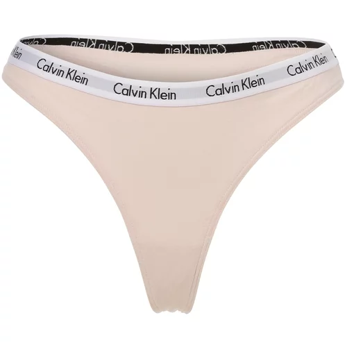 Calvin Klein Tanga gaćice roza / crna / bijela