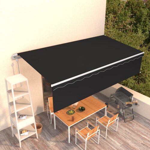 vidaXL Avtomatsko zložljiva tenda s senčilom 6x3 m antracitna Cene