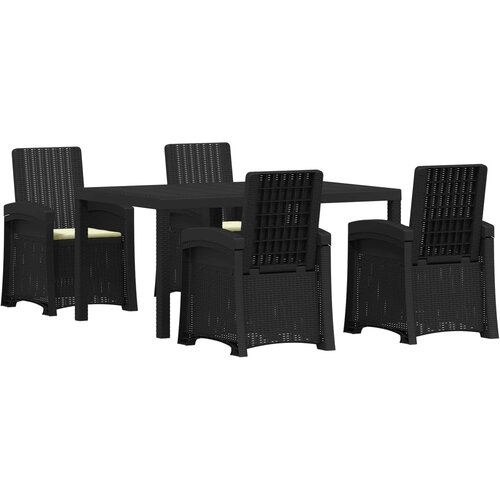  Vrtni set za objed 5 kom. Antracit i krem PP 150 cm Slike
