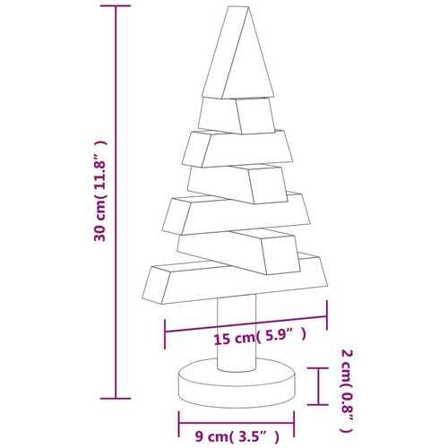 VidaXL Drvena ukrasna božićna drvca 2 kom 30 cm od masivne borovine Slike
