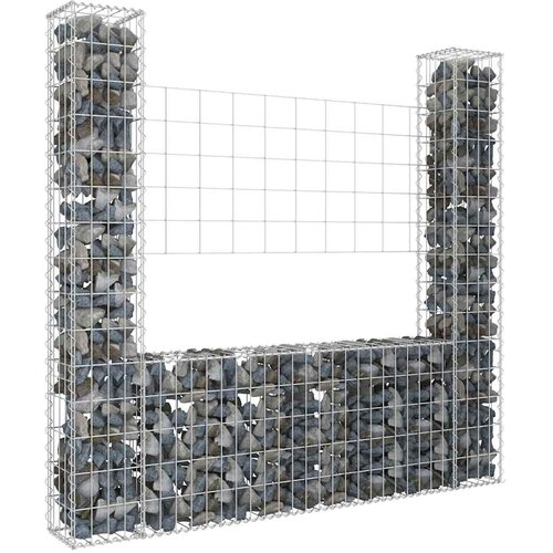  Gabionska košara U-oblika s 2 stupa 140 x 20 x 150 cm željezna Cene