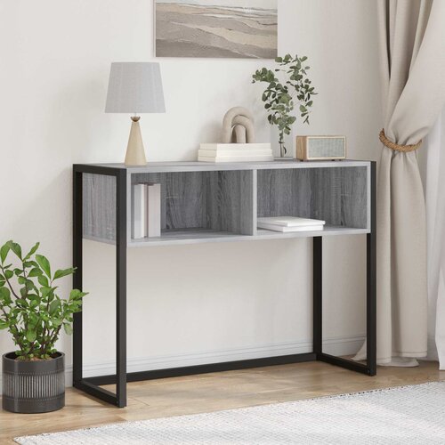 vidaXL Stranska miza Siva Sonoma 100 x 36 x 75 cm Konstruiran les Cene