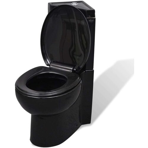 vidaXL Keramična Kotna WC &Scaron;koljka Črne Barve Cene